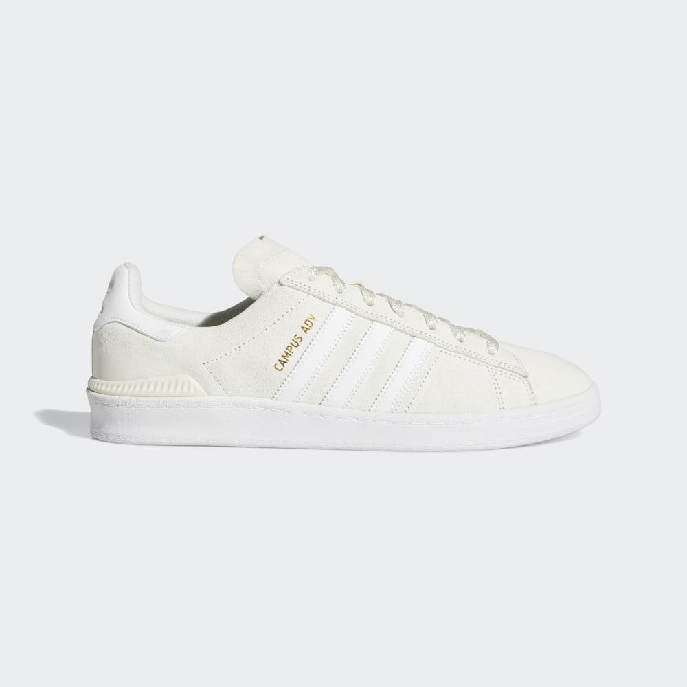 Adidas Men's Campus ADV Skate Shoes White/Gold Metal Ireland EG8577